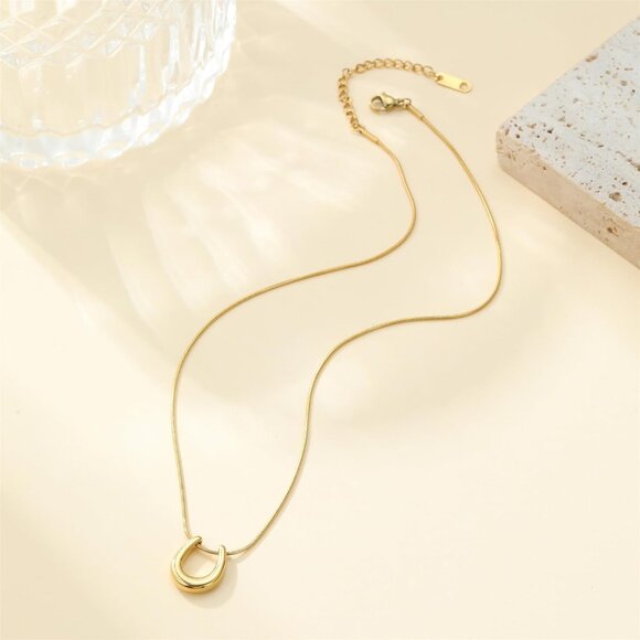 ⚡Gold Necklace for Women 18K Plated Crescent Moon Sun Horse Shoe Horn Pendant - Picture 6 of 7